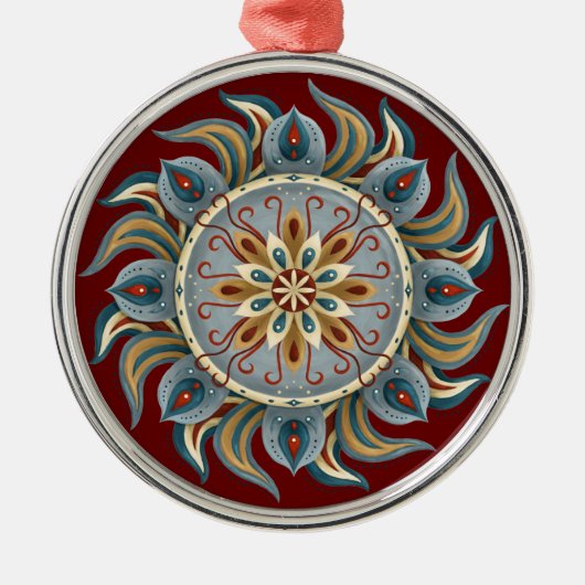 Painterly Mandala Metalen Ornament (Voorkant)