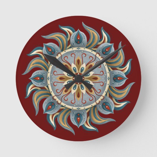 Painterly Mandala Ronde Klok (Voorkant)