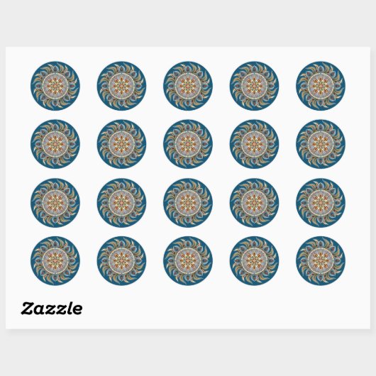 Painterly Mandala Ronde Sticker (Vel)