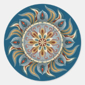 Painterly Mandala Ronde Sticker (Voorkant)