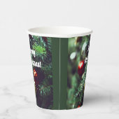 Painterly Merry-kerstboom met rode siervoorwerpen Papieren Bekers (Rechts)