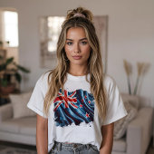 Painterly New Zealand Tattered Flag T-shirt