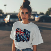 Painterly New Zealand Tattered Flag T-shirt