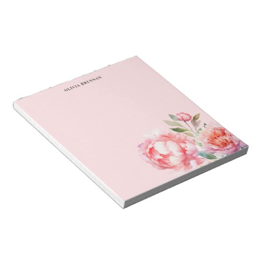 Painterly Peonies Refined floral Blush Design Notitieblok (Schuin)