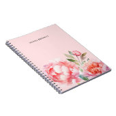 Painterly Peonies Refined floral Blush Design Notitieboek (Rechterzijde)