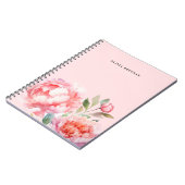 Painterly Peonies Refined floral Blush Design Notitieboek (Linkerzijde)