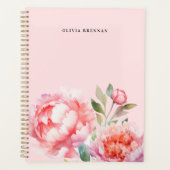 Painterly Peonies Refined floral Blush Design Planner (Voorkant)
