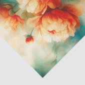 Painterly Peony Watercolor Tissue Paper Tissuepapier (Detail)