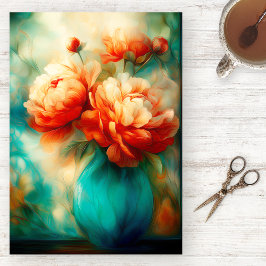 Painterly Peony Watercolor Tissue Paper Tissuepapier