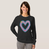 Painterly Pride Transgender Wave Flag Trans Pride T-shirt (Voorkant volledig)