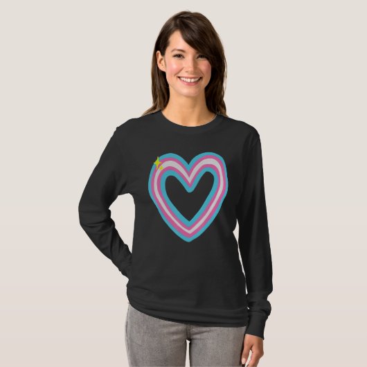 Painterly Pride Transgender Wave Flag Trans Pride T-shirt (Voorkant volledig)