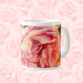Painterly roze rozen grote koffiekop