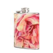 Painterly roze rozen heupfles (Links)