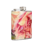 Painterly roze rozen heupfles (Rechts)