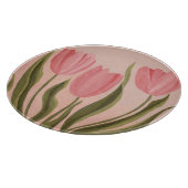 Painterly  roze tulpen snijplank (Hoek)