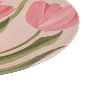 Painterly  roze tulpen snijplank (Hoek)