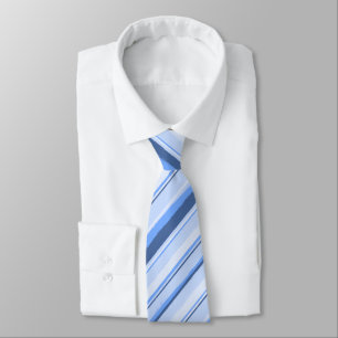 Painterly Striped Blue Two-Sided Wedding Stropdas