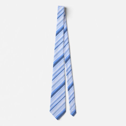 Painterly Striped Blue Two-Sided Wedding Stropdas (Voorkant)