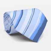 Painterly Striped Blue Two-Sided Wedding Stropdas (Opgerold)