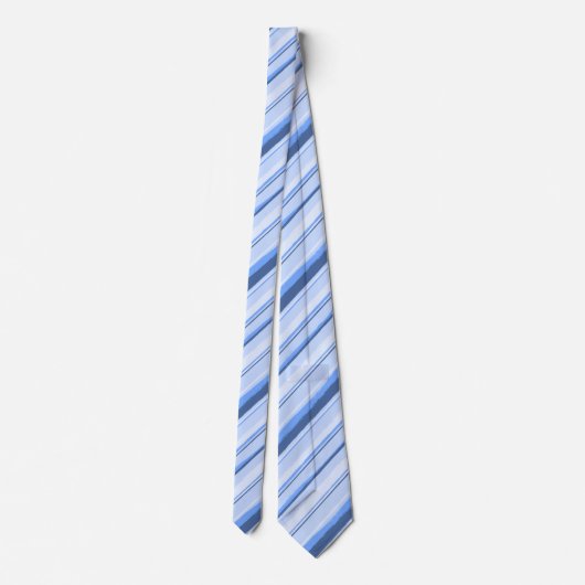 Painterly Striped Blue Two-Sided Wedding Stropdas (Achterkant)