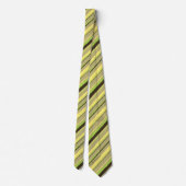 Painterly Striped Khaki, Yellow & Limoen Two-Sided Stropdas (Achterkant)