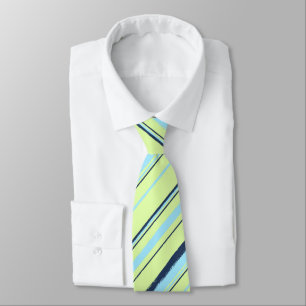 Painterly Striped Limoen Two-Sided Wedding Stropdas