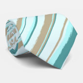 Painterly Striped Mint Two-Sided Wedding Stropdas (Opgerold)