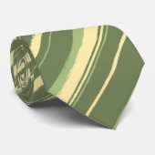 Painterly Striped Olive & Moss Green Two-Sided Stropdas (Opgerold)