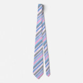 Painterly Striped Pink & Blue Two-Sided Wedding Stropdas (Voorkant)