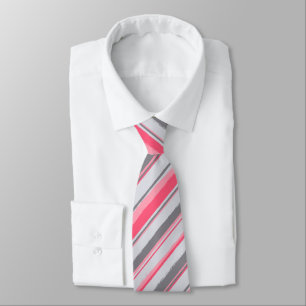 Painterly Striped Salmon Two-Sided Wedding Stropdas
