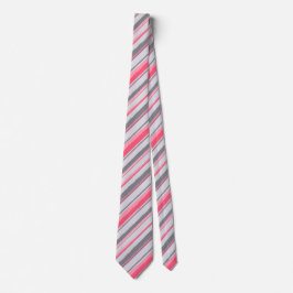 Painterly Striped Salmon Two-Sided Wedding Stropdas