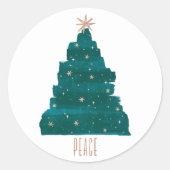 Painterly Tree Holiday Sticker (Voorkant)