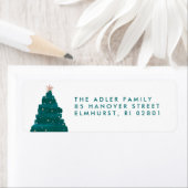 Painterly Tree Return-adreslabel Etiket (Insitu)