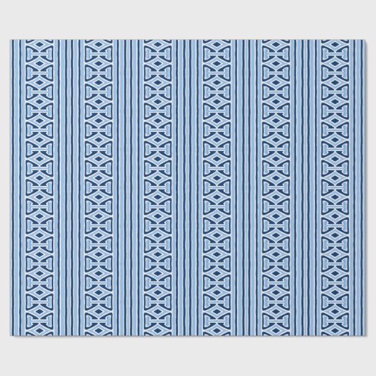 Painterly Trellis Stripe in Blue Indigo Cadeaupapier (Vlak)