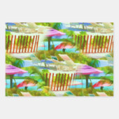 Painterly Tropical Bahama Islands Beach Patroon Inpakpapier Vel (Voorkant 2)
