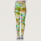Painterly Tropical Bahama Islands Beach Patroon Leggings (Voorkant)