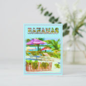 Painterly Tropical Bahama Islands Beach Scene Briefkaart (Staand voorkant)