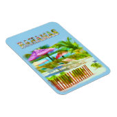 Painterly Tropical Bahama Islands Beach Scene Magneet (Rechterzijde)