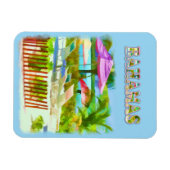 Painterly Tropical Bahama Islands Beach Scene Magneet (Horizontaal)