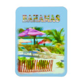 Painterly Tropical Bahama Islands Beach Scene Magneet (Verticaal)
