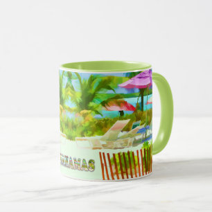 Painterly Tropical Bahama Islands Beach Scene Mok