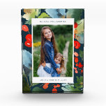 Painterly | Verticale marine | Vakantie Fotoblokken<br><div class="desc">Geef je verticale foto in stijl weer met dit kleurrijke,  moderne fotoblok,  met waterverf bessen en bladeren over een blauw marineklein.</div>