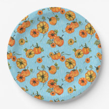 Painterly Waterverf Herfst Pompoenen Sinaasappel/B