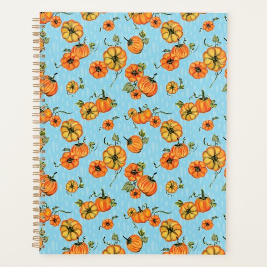 Painterly Waterverf Herfst Pompoenen Sinaasappel/B Planner (Voorkant)