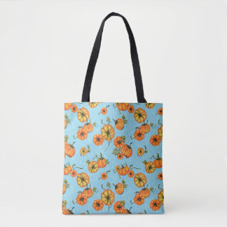 Painterly Waterverf Herfst Pompoenen Sinaasappel/B Tote Bag