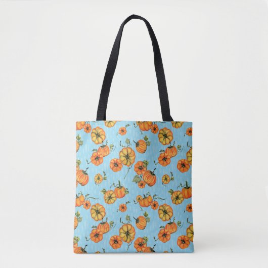 Painterly Waterverf Herfst Pompoenen Sinaasappel/B Tote Bag (Voorkant)