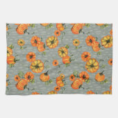 Painterly Waterverf Herfst Pompoenen Sinaasappel/G Theedoek (Horizontaal)