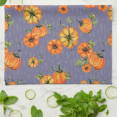 Painterly Waterverf Herfst Pompoenen Sinaasappel/P Theedoek (Gevouwen)