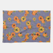 Painterly Waterverf Herfst Pompoenen Sinaasappel/P Theedoek (Horizontaal)