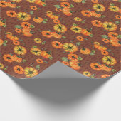 Painterly Waterverf Herfst Pompoenen Sinaasappel/R Cadeaupapier (Hoek)